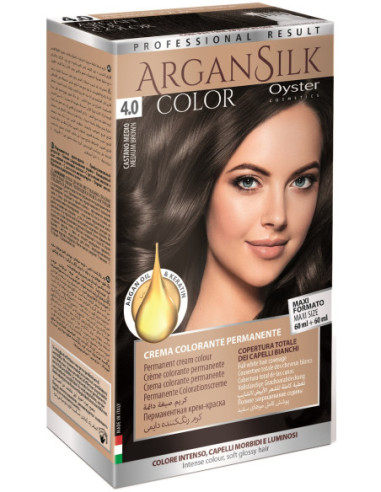 ARGAN SILK Hiusväri 4.0, keskiruskea...
