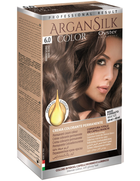 ARGAN SILK Hiusväri 6.0, tummanvaalea 60+60ml