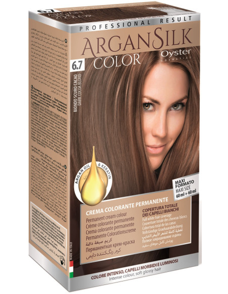 ARGAN SILK Hiusväri 6.7, tumma kaakaonvaalea 60+60ml