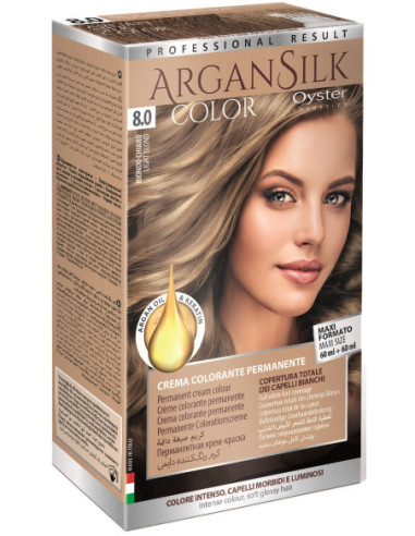 ARGAN SILK Hiusväri 8.0, vaalea...