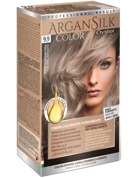 ARGAN SILK Hiusväri 9.9, vaalea helmiäisvaalea 60+60ml