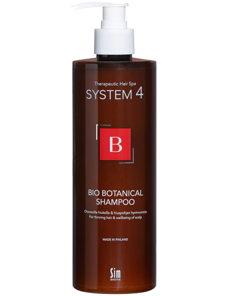 SIM System4 B Bio Botanical – shampoo hiuspohjan tasapainottamiseen hiusten ohentuessa, 500 ml