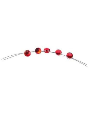 HAIR DECORATION, Diamond hair pearls, Red, 25pcs