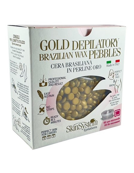Skinsystem Brasilian Hard Wax Pearls Gold (mikroaaltouuni), epilointisetti