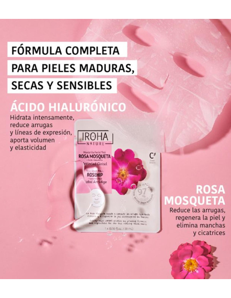 IROHA NATURE Ikääntymistä ehkäisevä kasvonaamio (ruusunmarja/hyaluronihappo) 20ml