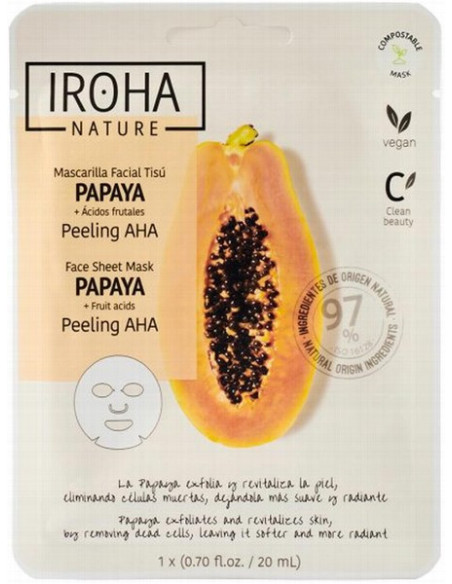 IROHA NATURE Kasvonaamio AHA-kuorinta (papaija/hedelmähapot) 20ml