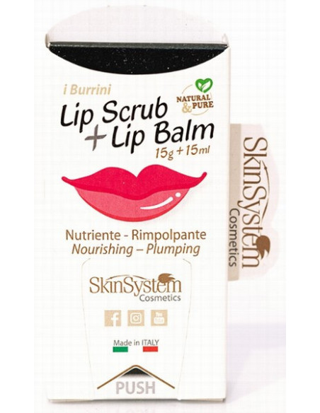 SkinSystem Lip Volume and Care -setti huulille (kuorinta 15 g + voide 15 ml)