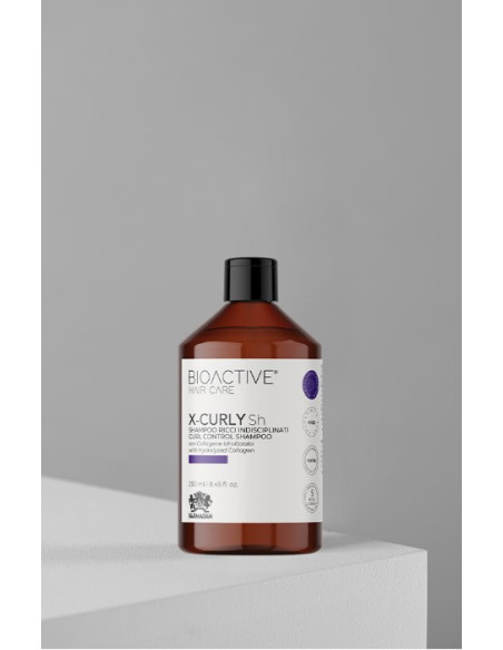 BIOACTIVE X-CURLY -shampoo hydrolysoidulla kollageenilla kiharille ja pörröisille hiuksille 250ml