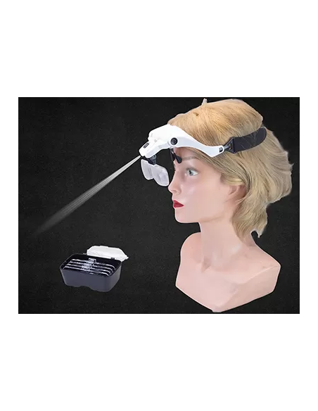 Silmälasit, joissa on 5 diopterin linssit ja LED-valaistus