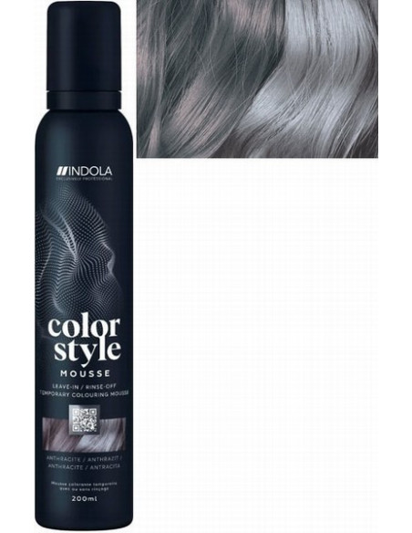 INDOLA COLOR STYLE MOUSSE Antrasiitinvärinen hiusvaahto 200ml