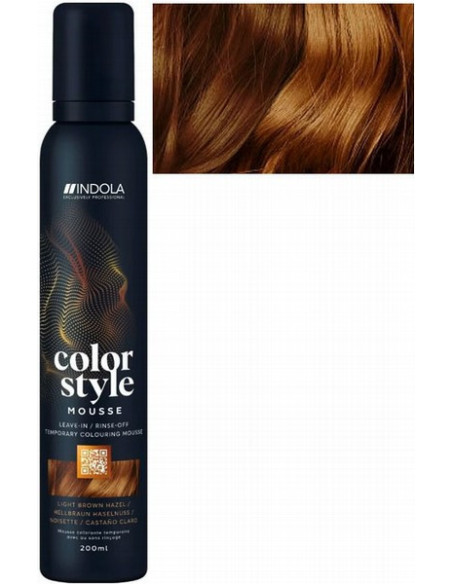 INDOLA COLOR STYLE MOUSSE Vaaleanruskea pähkinänruskea sävyttävä hiusvaahto 200ml