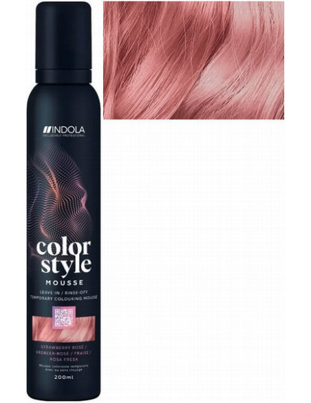 INDOLA COLOR STYLE MOUSSE Mansikanruusu sävyttävä hiusvaahto 200ml