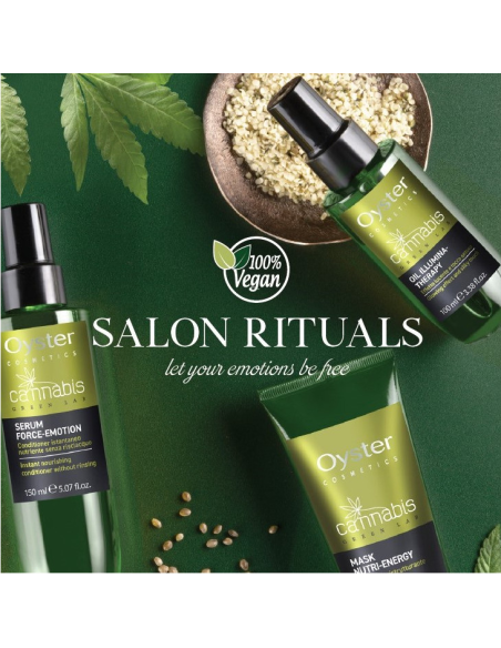 CANNABIS Kosteuttava ja silottava neste lämpösuojaukseen, jätettävä hiuksiin 150ml