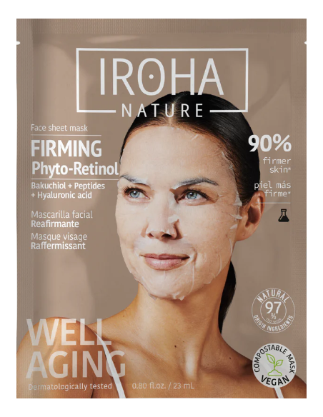 IROHA NATURE Bakuchiol silottava kasvonaamio, kimmoisuutta ja kiinteyttä varten 23ml