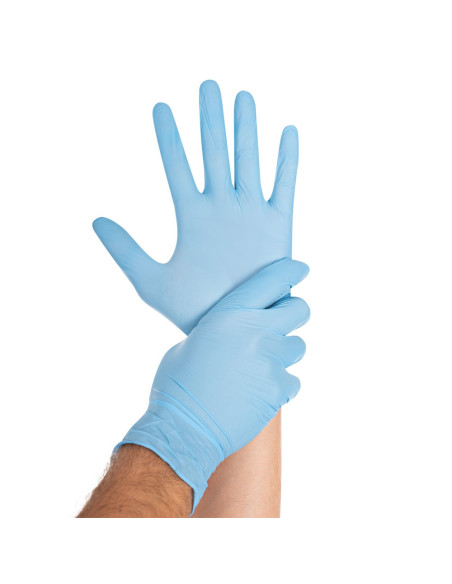 Nitrylex PF Protect -käsineet | Nitriili | Puuterittomat (Suuri, 8-9) | Sininen 100 kpl.