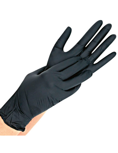 Gloves Nitrylex PF Black | Nitryl| No powder (Large, 8-9) | Black 100 pcs