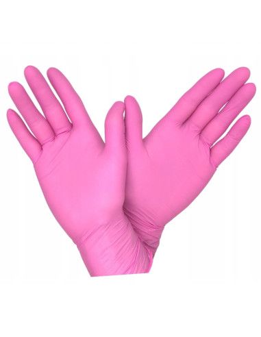 Gloves Nitrylex Collagen PF | Nitryl| No powder (Medium, 7-8) | Pink 100 pcs