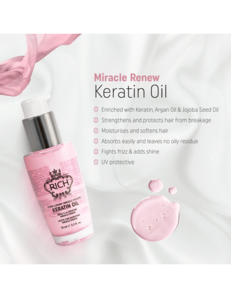 RICH Pure Luxury MIRACLE RENEW KERATIN Keratiinia uudistava öljy 70ml
