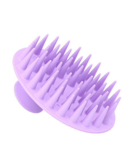 Hiuspohjan hierontaharja silikonista, violetti