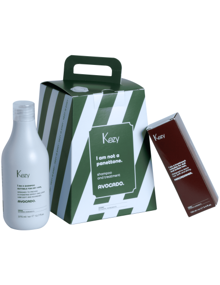 KEZY Kuivien hiusten hoitosetti AVOKADO (Shampoo 385ml + Öljy 100ml)