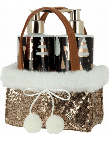 JOULU Ruskeat Glitterit -setti, kermasaippua + käsivoide 2*250ml