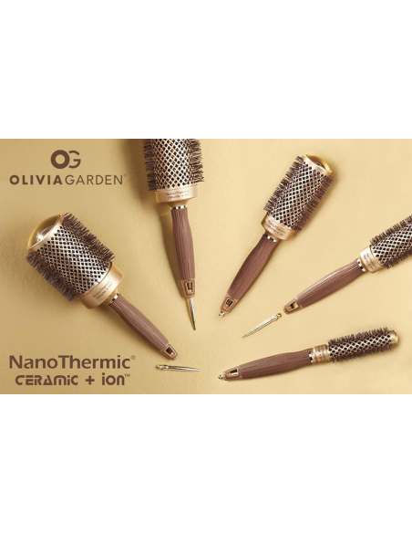 OLIVIA GARDEN Lämpöharja NANOTHERM THERMAL, keraaminen, ionisoiva, antistaattinen, Ø82 mm