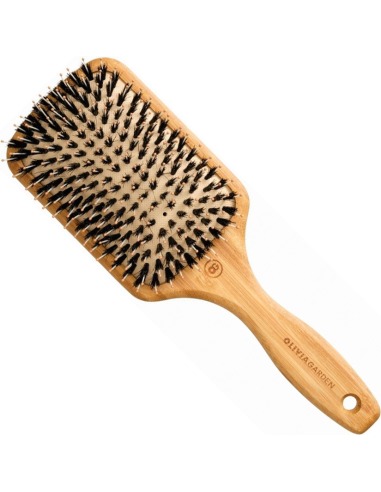 OLIVIA GARDEN Bamboo Touch Hairbrush, combined bristles, antistatic, bamboo, L