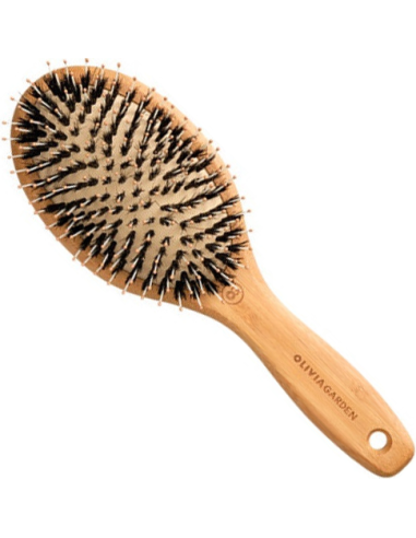 OLIVIA GARDEN Bamboo Touch Hairbrush, combined bristles, antistatic, bamboo, M