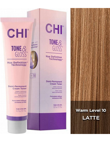 CHI Tone & Gloss demi-permanentti hiussävyte Latte 89 g